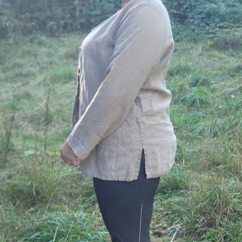 FLAX Womens Button-Down Blouse - Picture 3 of 6